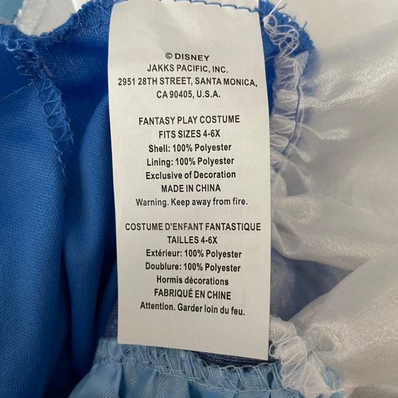 Disney Cinderella Dress Up Play Size 4 - 6X Blue - Picture 6 of 6